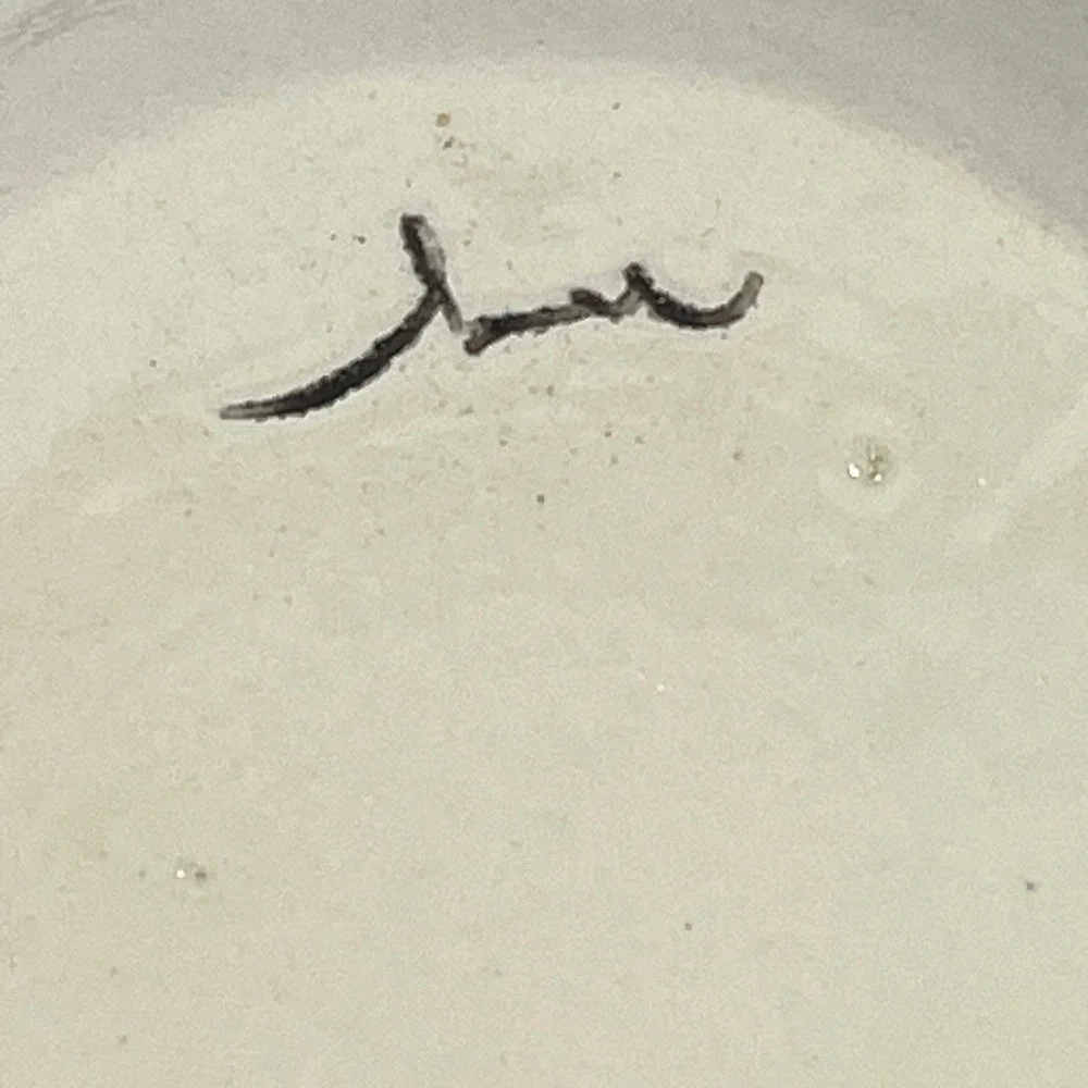 Handmade Signed Ceramic Trinket Dish Dream Big Face‎ Heart Black Art Small Bowl